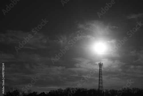 Принти на полотні Steel tower and the sun #2