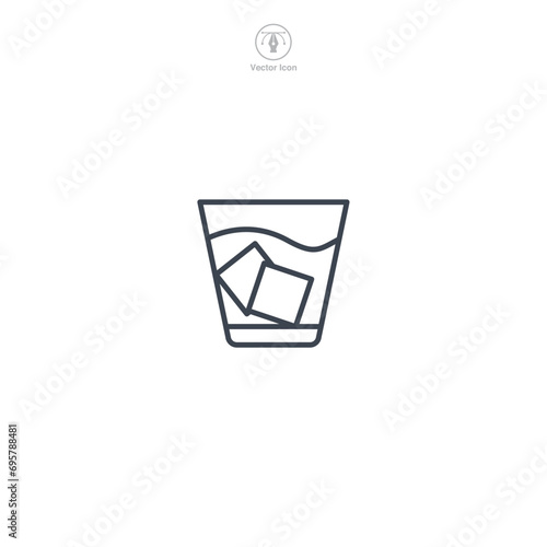 Whiskey Glass Icon symbol vector illustration isolated on white background