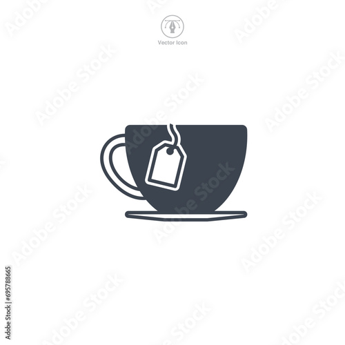 Tea Cup Icon symbol vector illustration isolated on white background