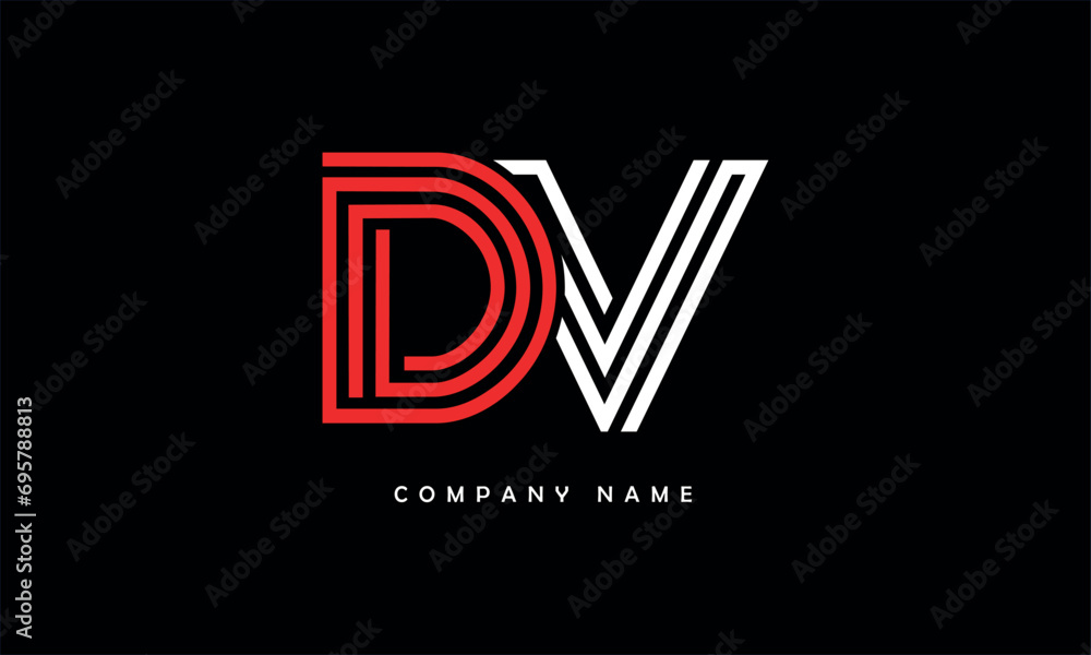 DV, VD, D, V Abstract Letters Logo Monogram DV, VD, D, V Abstract Letters Logo Monogram