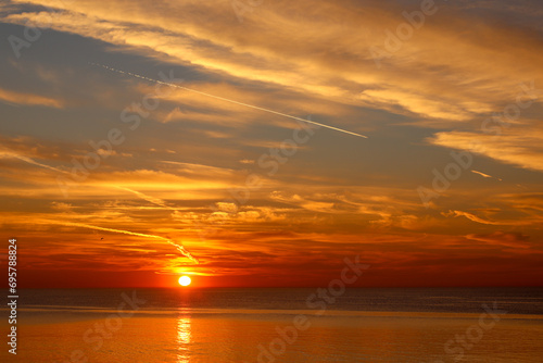 Sunrise on the Black Sea coast in Kobuleti  Georgia.