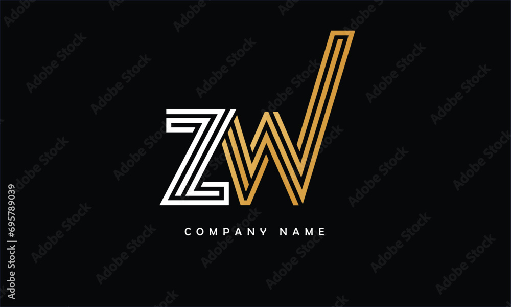 ZW, WZ, Z, W Abstract Letters Logo Monogram