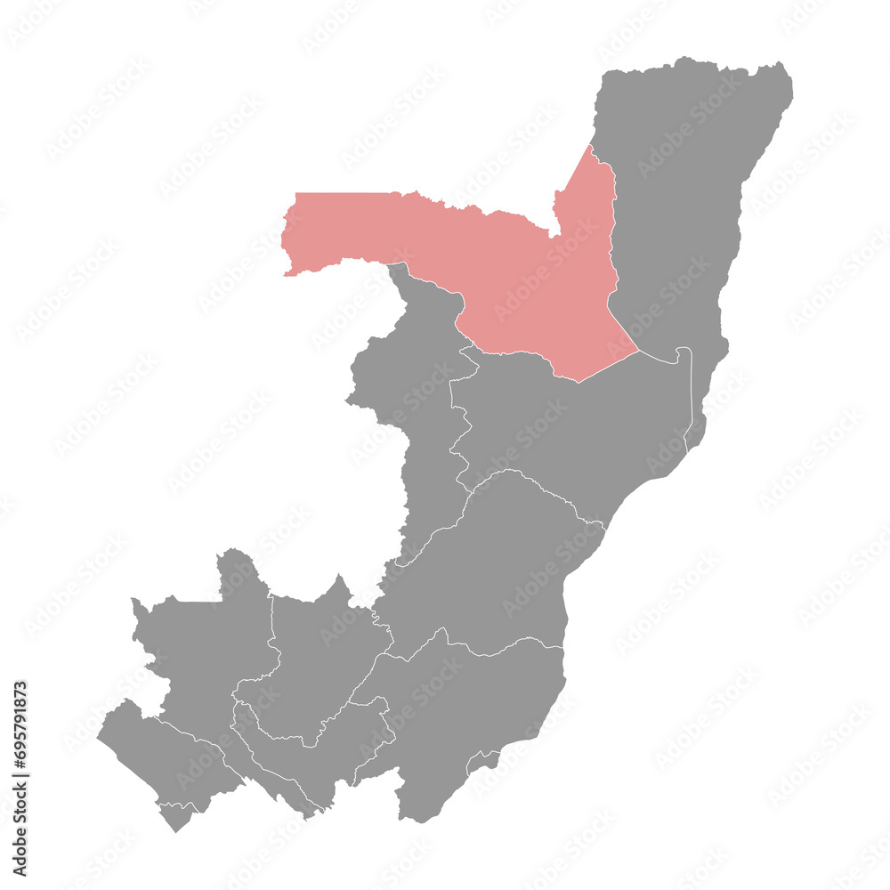 Fototapeta premium Sangha department map, administrative division of Republic of the Congo. Vector illustration.