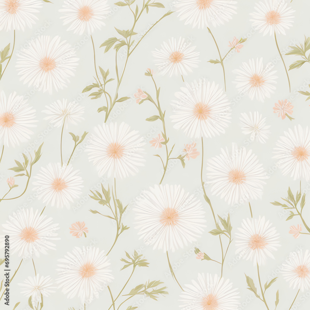 Vintage daisy flower background pattern wallpaper