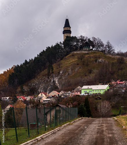 Small Stramberk town with Stramberska Truba tower in Czech republic photo