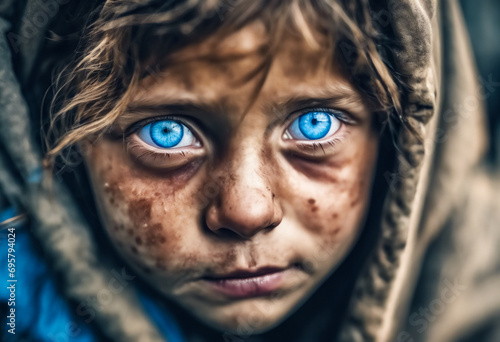 Guardando oltre la Miseria- Lo Sguardo Triste di una Ragazza Affamata, Rappresentazione della Povertà e dell'Indigenza