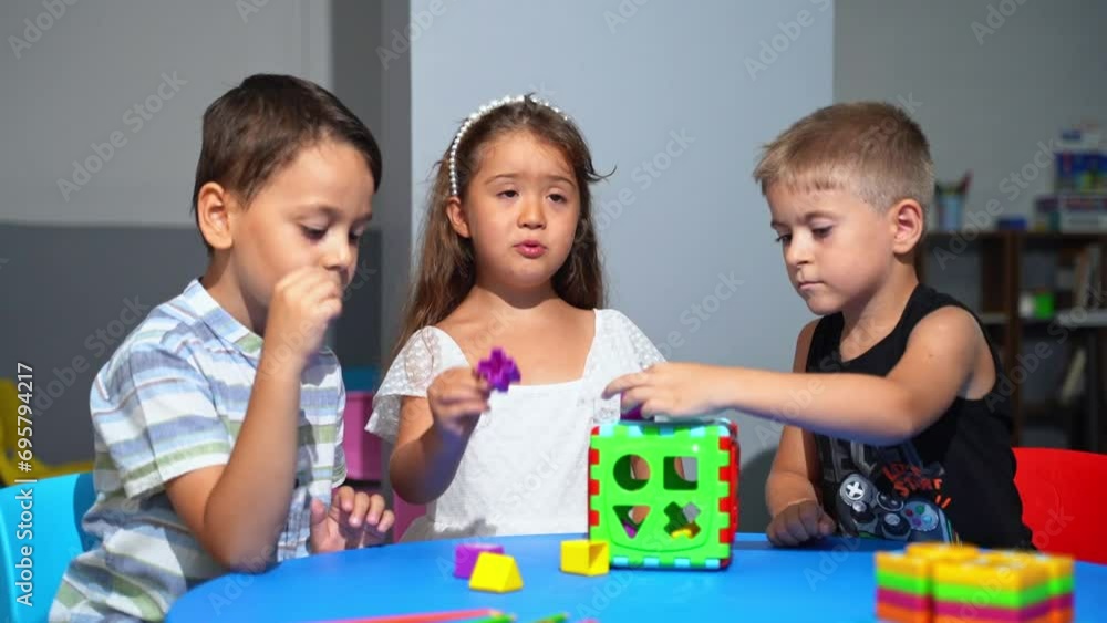 Cognitive Development for young minds. Preschoolers tackle logical puzzles, delving into tasks that enhance their logic and fine motor skills while learning and growing during lessons.