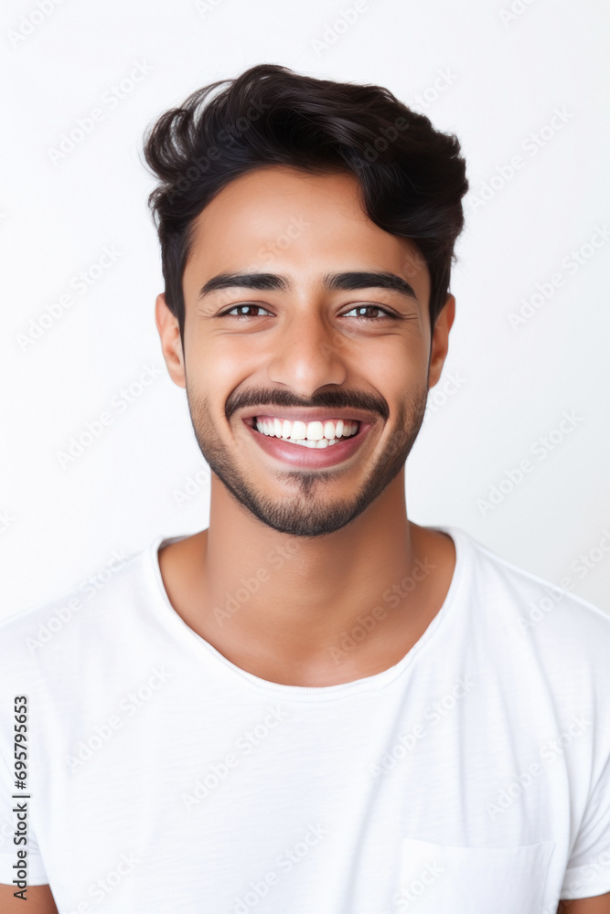 Young man showing teeth while dental smile Young man showing teeth while dental smile