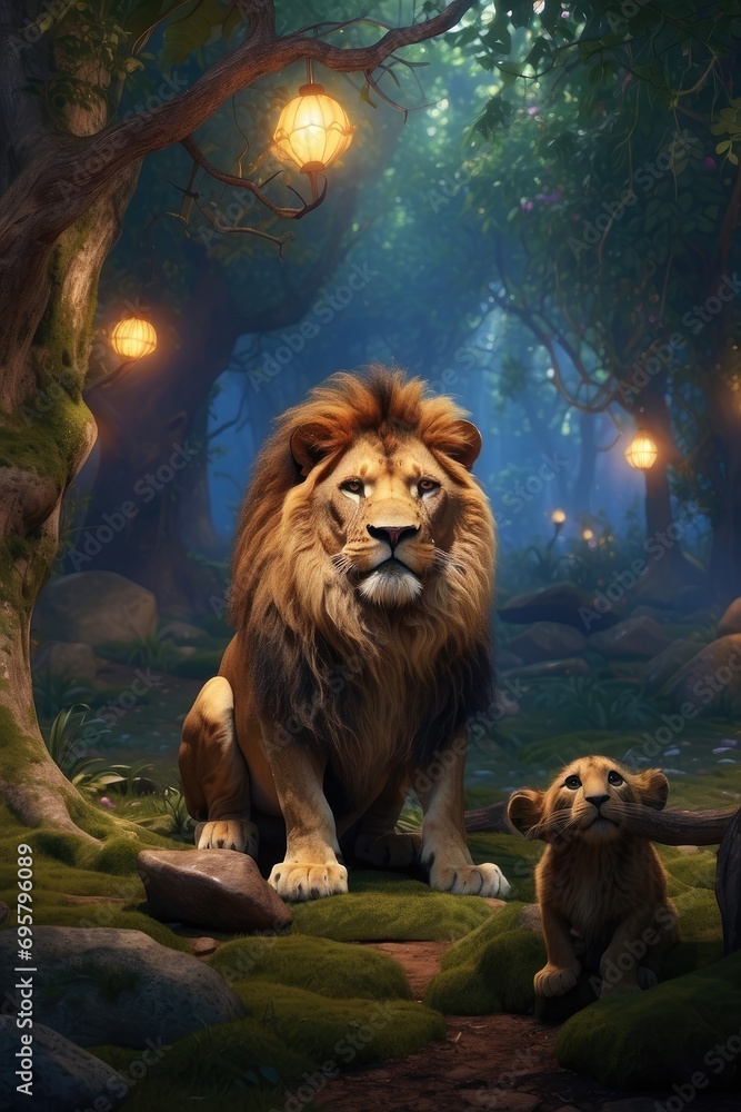 Obraz premium cartoon animal portrait