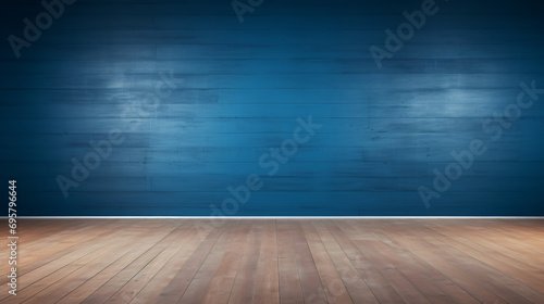 Interior with an empty blue wall