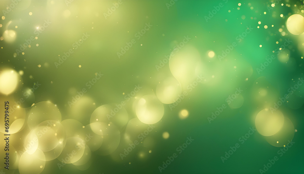 Abstract Blur Bokeh Banner Background - Gold Bokeh on Emerald Green ...
