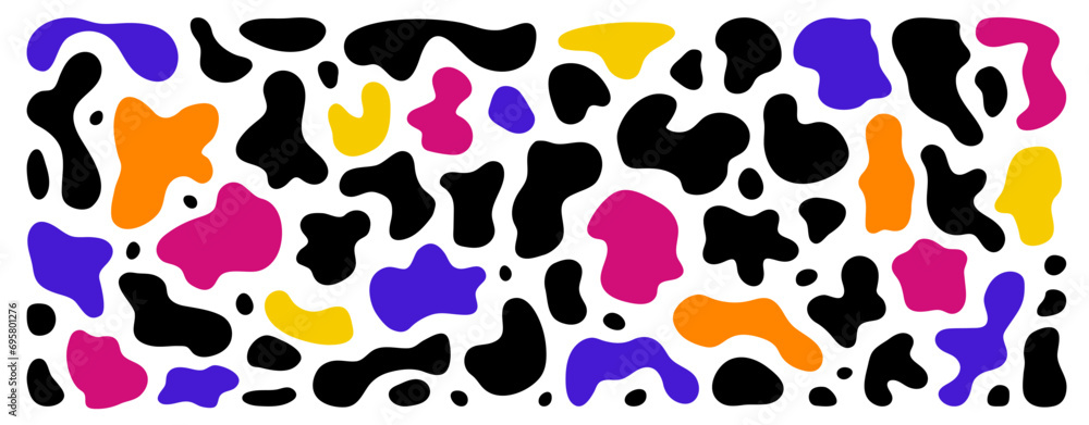 Organic vector liquid shapes. Set of abstract fluid flat colorful irregular blobs. Free form childish blob elements, splodges. Uneven wavy simple flat splat organic shapes. Abstract childish bubbles Organic vector liquid shapes. Set of abstract fluid flat colorful irregular blobs. Free form childish blob elements, splodges. Uneven wavy simple flat splat organic shapes. Abstract childish bubbles