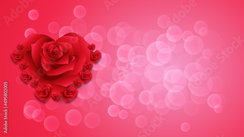 Valentine s day background with heart shaped flowers