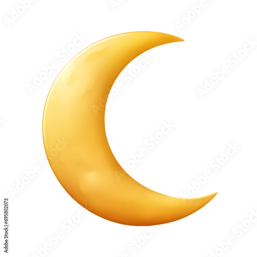 Yellow half moon isolated on transparent background photo