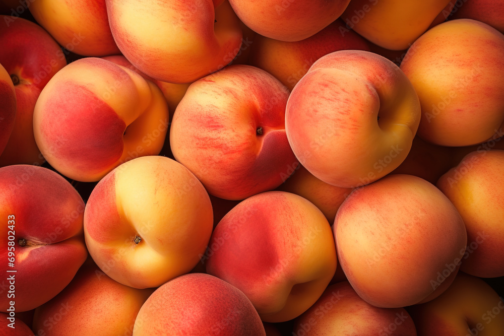 closeup Peaches stack background, Generative AI closeup Peaches stack background, Generative AI
