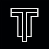 Letter T creative line logo design vector