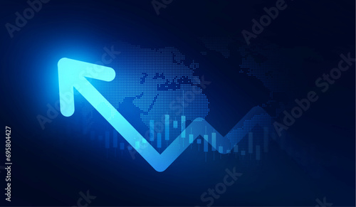 Price graph and indicator. Stock market invest and crypto currency.	
