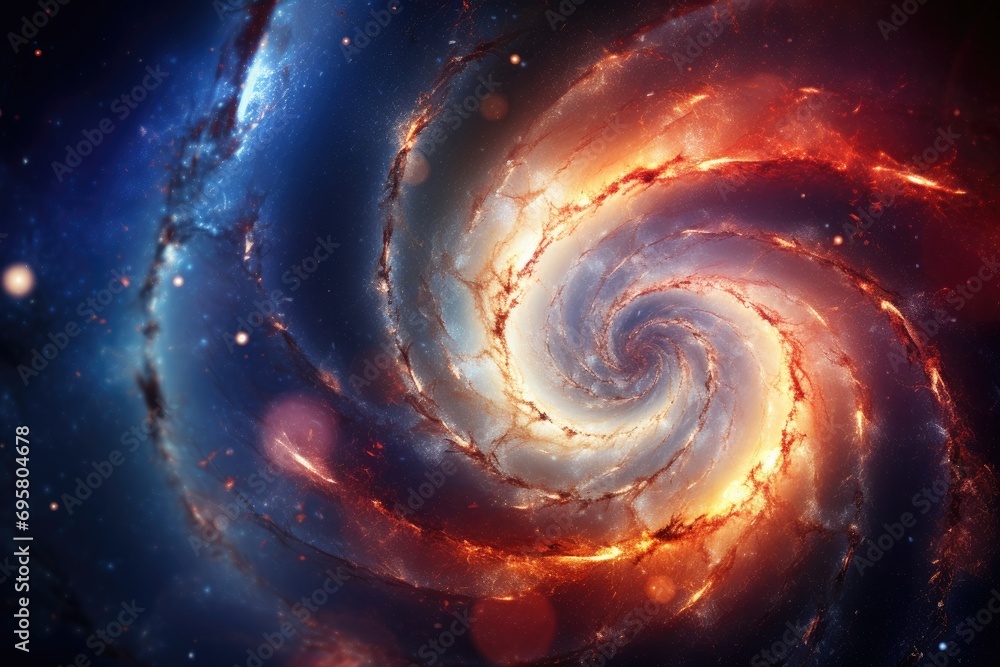 Spiral arms of a distant galaxy glowing in the cosmos Spiral arms of a distant galaxy glowing in the cosmos