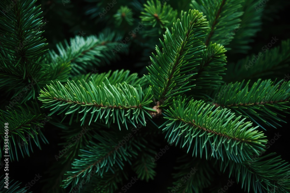 Exquisite Details Of Native Christmas Tree Foliage And Branches