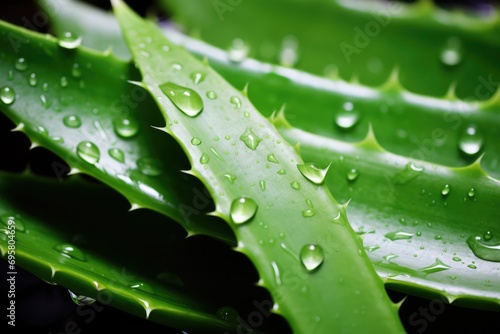 Captivating Closeup Of Organic And Moisturizing Aloe Vera Leaf For Skincare