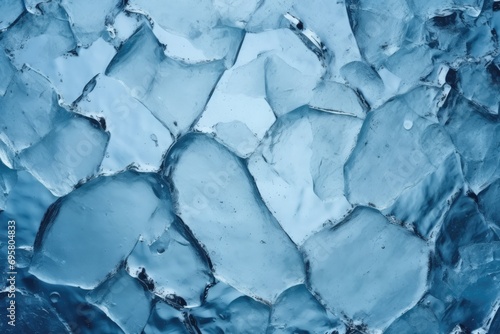 Abstract Background Created By Cracks On Blue Ice Surface