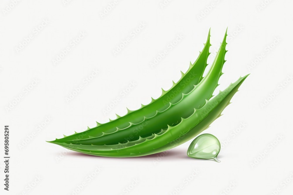 Naklejka premium Clean And Minimalistic Isolated Aloe Vera On Background