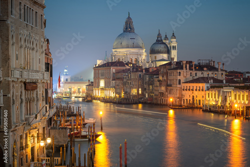 Venice, Italy: panorama of the Grand Canal and Punta della Dogana with late afternoon light © Stillkost