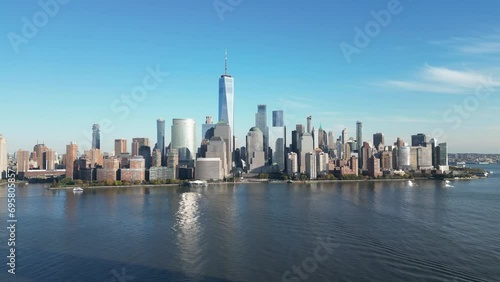 Wallpaper Mural Skyline with WTC New York City, NYC. World Trade Center, NYC. NYC from Hudson River. American Urban Manhattan Landscape. NYC Cityscape. NY City skyline. Downtown of NY. Torontodigital.ca