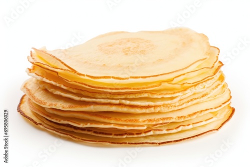 White Background With Isolated Thin Pancakes