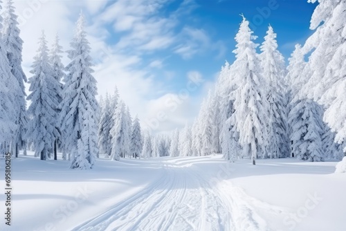 Winter Forest With Snowcovered Fir Trees And Snowdrifts © Anastasiia