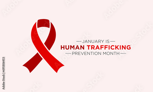 National Slavery and Human Trafficking Prevention Month is observed every year on january. Vector illustration on the theme of National Human Trafficking Awareness Month. Template for banner design.