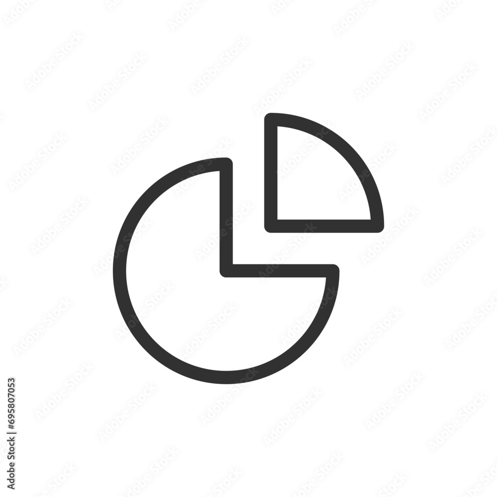 Pie cart diagram with part, linear icon. Line with editable stroke Pie cart diagram with part, linear icon. Line with editable stroke