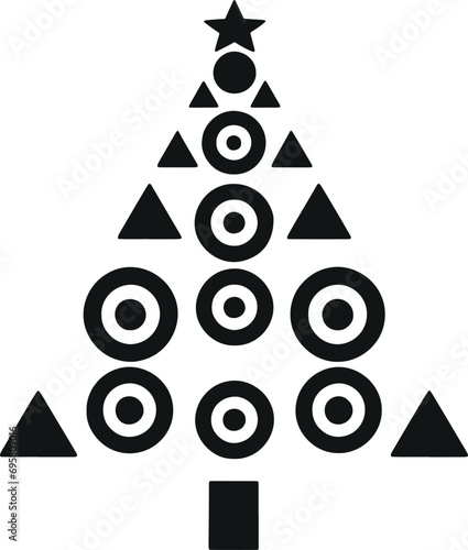 Stylishly Simple Christmas Tree Vector Graphic for Effortless Holiday Designs