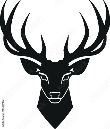 Sleek and Simple  Minimalistic Deer Glyph in Vector Art