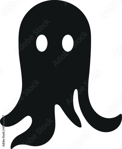Sleek and Stylish Ghost Vector Glyph - Perfect for Minimalistic Designs!