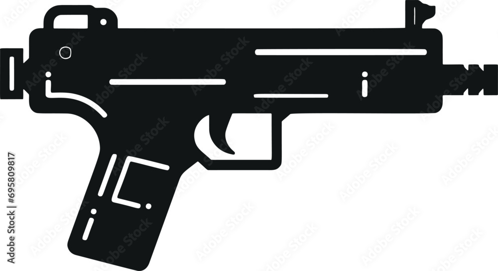 Clean and Simple: Minimalistic Gun Vector Glyph for Modern Designs