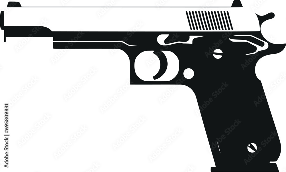 Streamlined Firearm Vector with Minimalistic Glyph Design - Ready for Download!