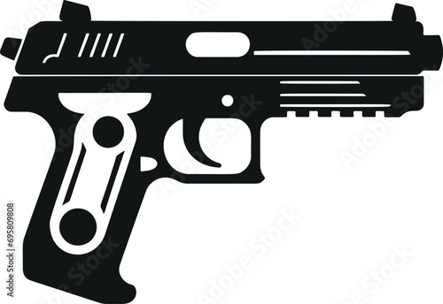Sleek and Simple: Minimalistic Gun Vector Glyph for a Modern Twist