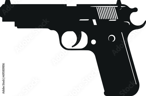 Sleek and Simplistic: Discover our Minimalistic Gun Vector Glyph Flat Collection