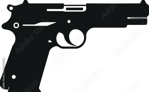 Streamlined Firepower: Minimalistic Gun Vector Glyph for Graphic Design