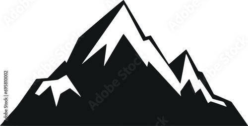 Serenity Peaks: Captivating Minimalistic Mountain Glyphs in Vector Flat Design photo