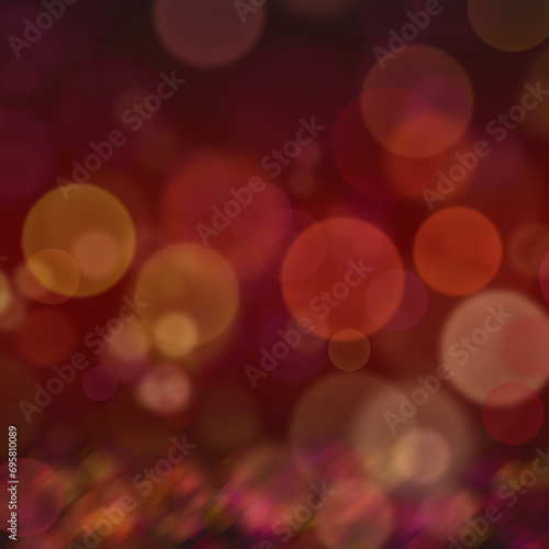 Multicolor bokeh, Red night lights, dark background photo