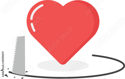 Fraud and failure love. Away trap metaphor. Love problem. After love failure, burnout or no inspiration. Flat vector illustration

