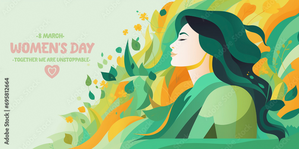 Women's Day March 8. Concept of female empowerment and commemorative art. Celebrating together and promoting gender equality, awareness and women's rights campaign. Women's Day March 8. Concept of female empowerment and commemorative art. Celebrating together and promoting gender equality, awareness and women's rights campaign.