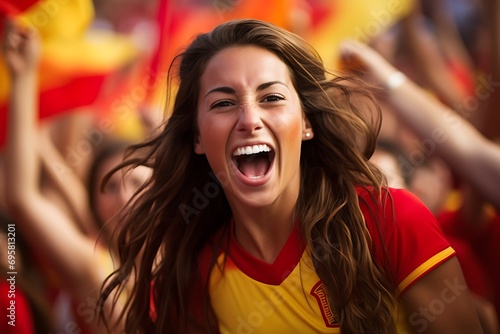 Victory: A Female Footballer Celebrates Her Spectacular Winning Goal