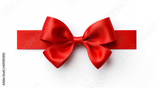 beautiful perfect red ribbon bow on a perfect white background