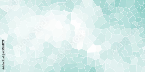 Quartz light Mint Broken Stained Glass Background with White lines. Voronoi diagram background. Seamless pattern with 3d shapes vector Vintage Quartz surface white for bathroom or kitchen  