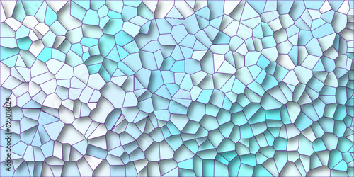 Light blue color Broken Stained background with purple lines. Voronoi diagram background. Seamless pattern shapes vector Vintage Illustration background. Geometric Retro tiles pattern black line.