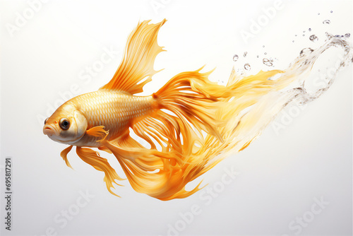 goldfish in water in close up photo