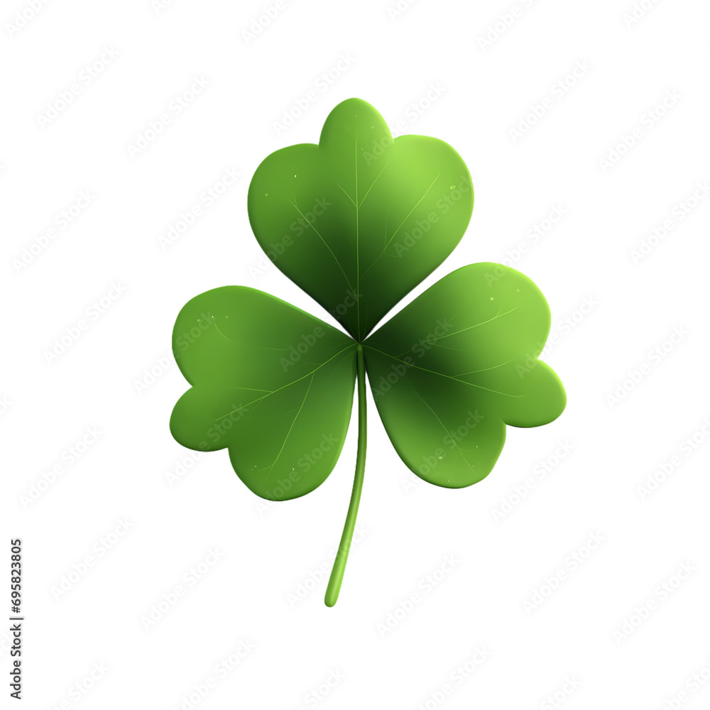 Fototapeta premium Green four leaf clover, clover isolated on transparent background
